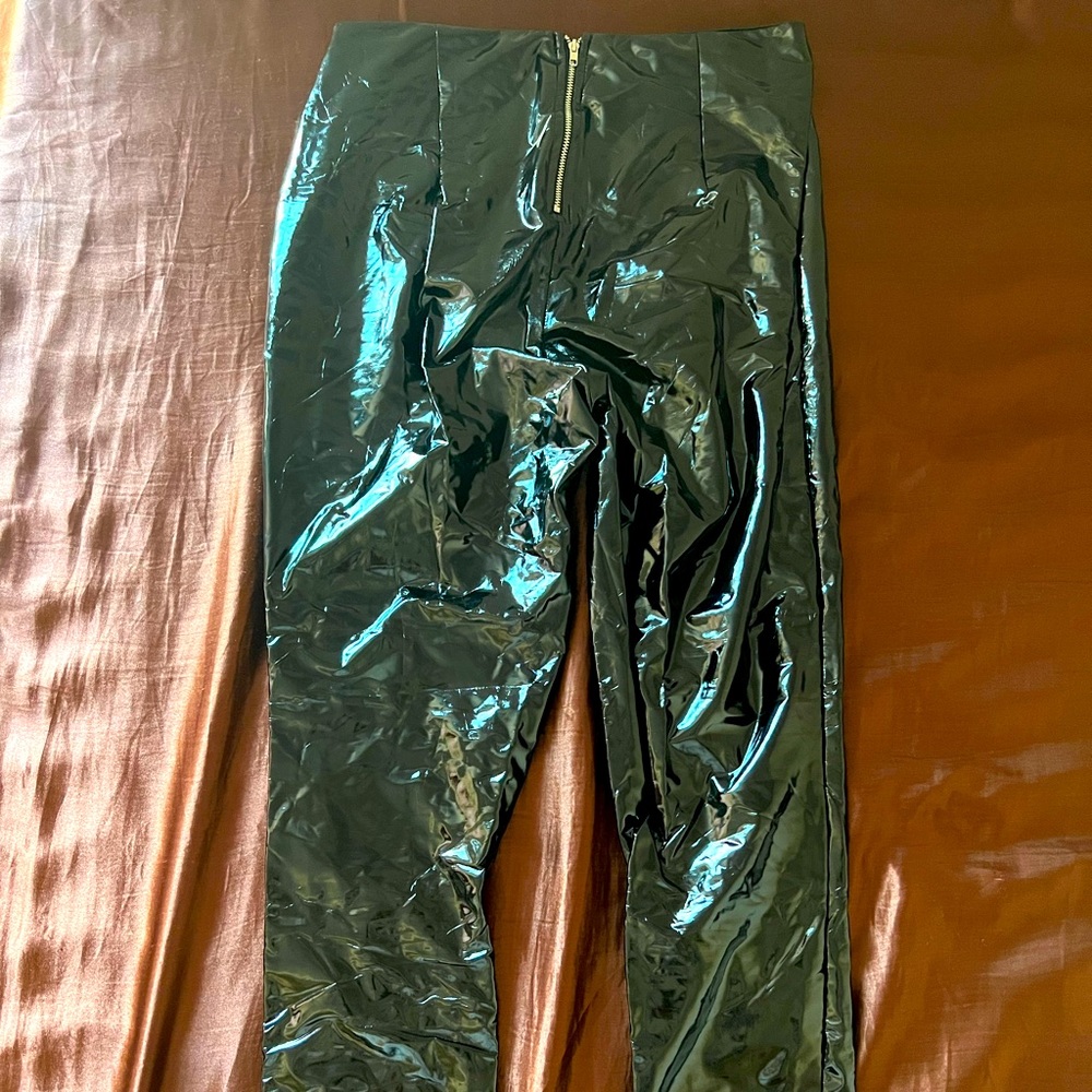 Vinyl black pants, barely worn.
